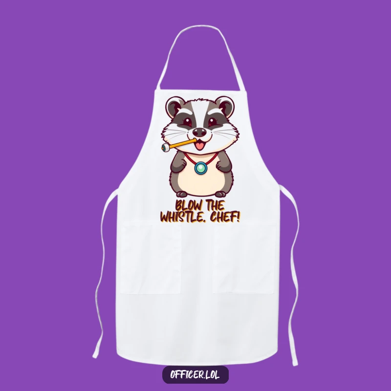Funny Badger Whistle Apron: Cook with a Cheerful Officer, Practical Funny Gift!