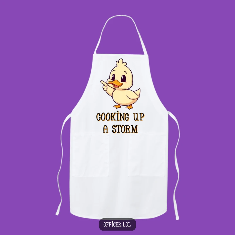 Funny Duck Pointing Apron: Happy Chef's Guide - Hilarious Kitchen Gift