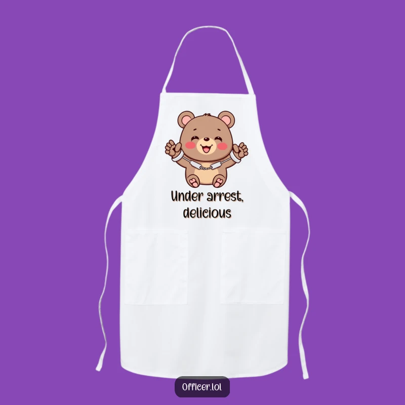 Funny Bear Handcuffs Apron - Cook with Adorable Flair