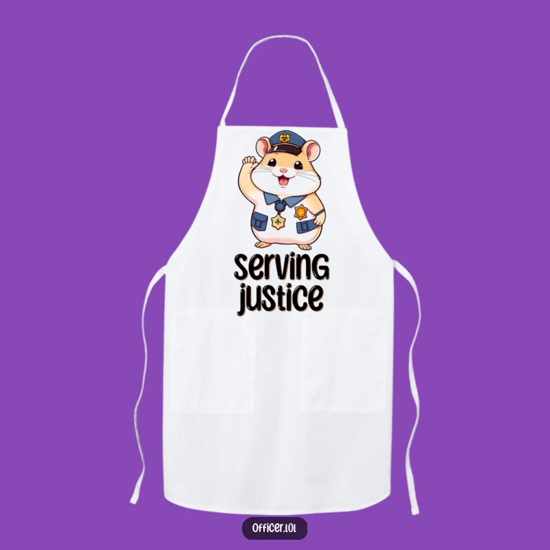 Funny Hamster Officer Apron - Kitchen Duty with Adorable Authority & Humor
