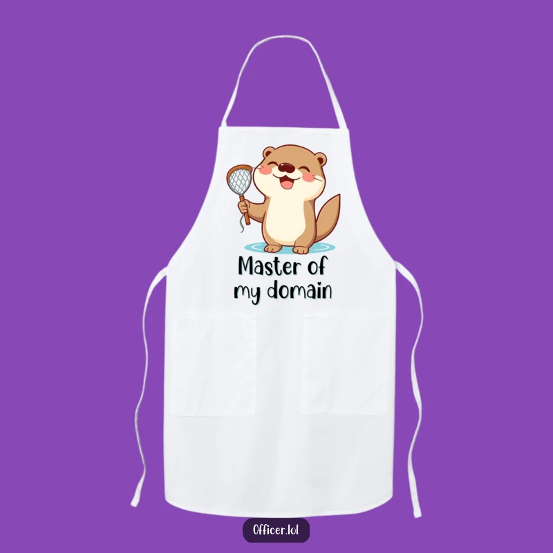 Funny Otter Catch Apron: Cook with Joyful Triumph and Aquatic Flair
