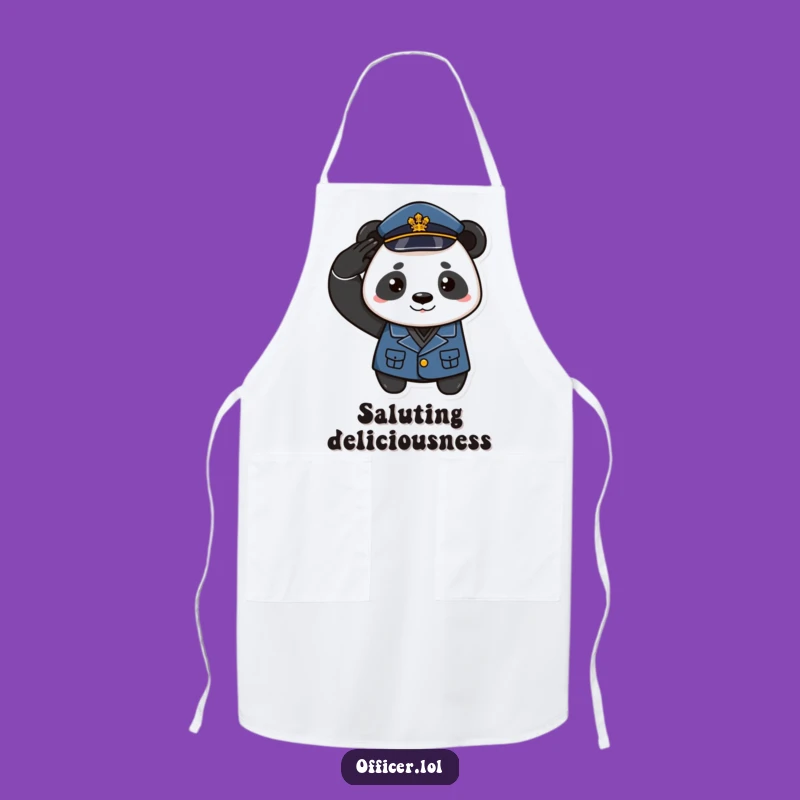 Funny Panda Officer Apron - Cook with Playful Authority