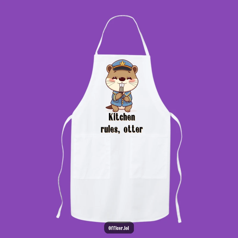 Funny Otter Apron: Playful Chef's Whistle Blower Kitchen Gift