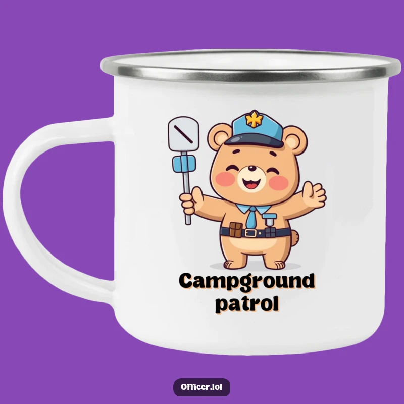 Funny Bear Officer Camping Mug: Friendly Guidance for Your Outdoor Adventures!