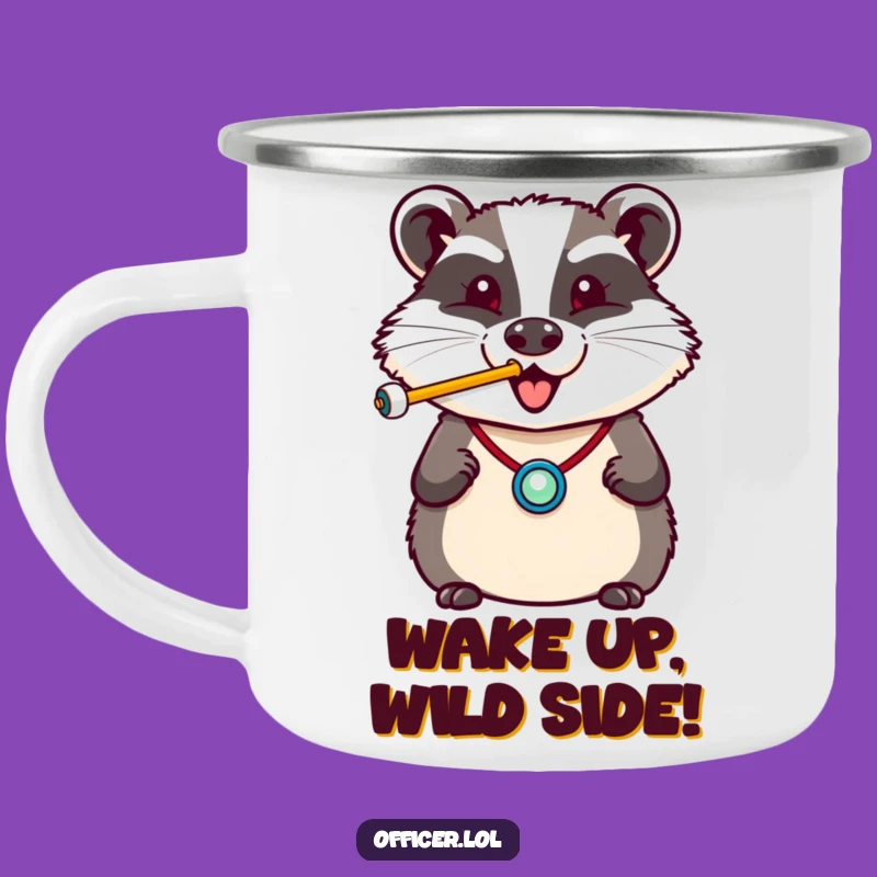 Funny Badger Whistle Camping Mug: Adventure with a Cheerful Officer, Rugged Funny Gift!