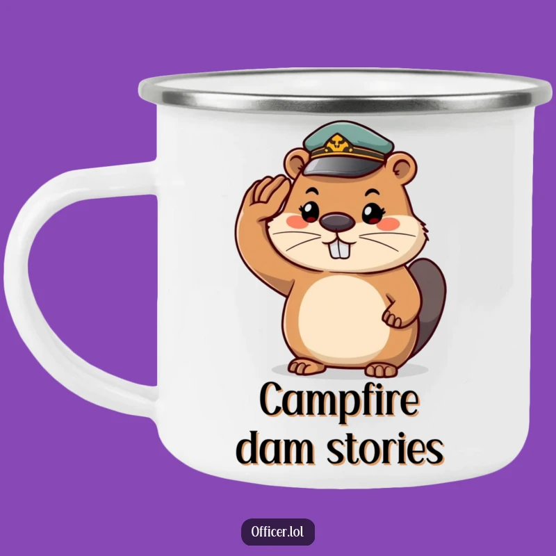 Funny Beaver Salute Camping Mug: Rugged & Determined - Hilarious Outdoor Gift