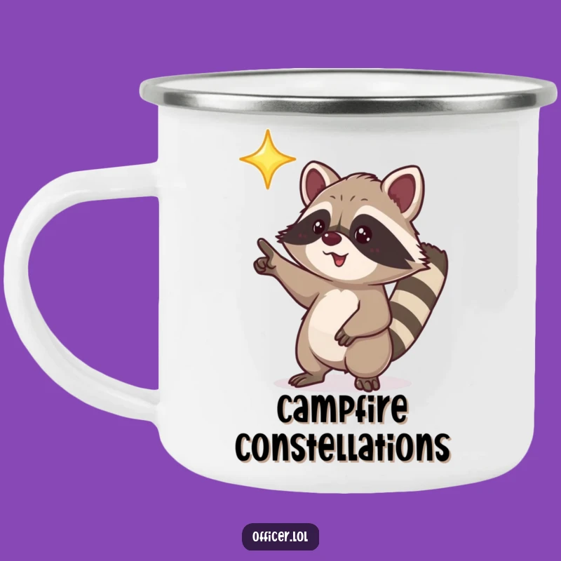 Funny Raccoon Star Camping Mug: Dreamer Mug, Outdoor Humorous Gift