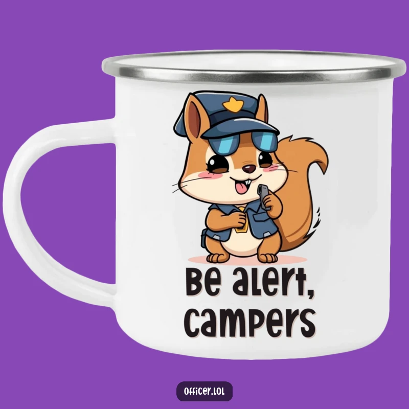 Funny Squirrel Officer Camping Mug - Durable & Determined Companion for Adventures
