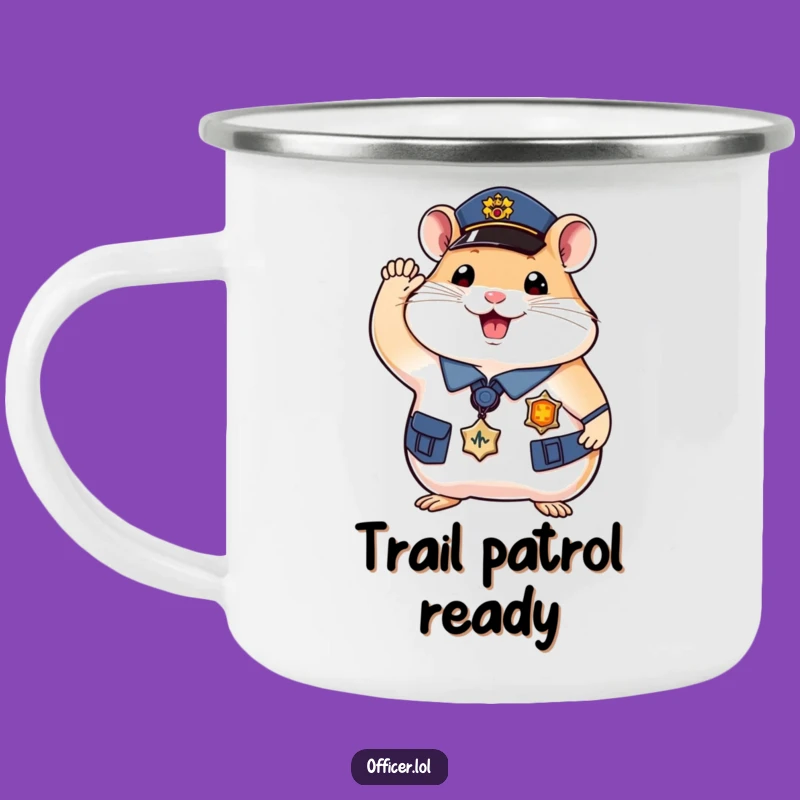 Funny Hamster Officer Camping Mug - Durable & Adorable Companion for Outdoor Adventures