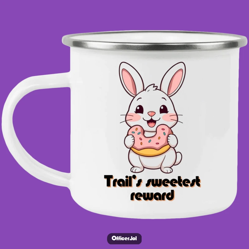 Funny Rabbit Donut Camping Mug: Sweet Adventures Start Here!