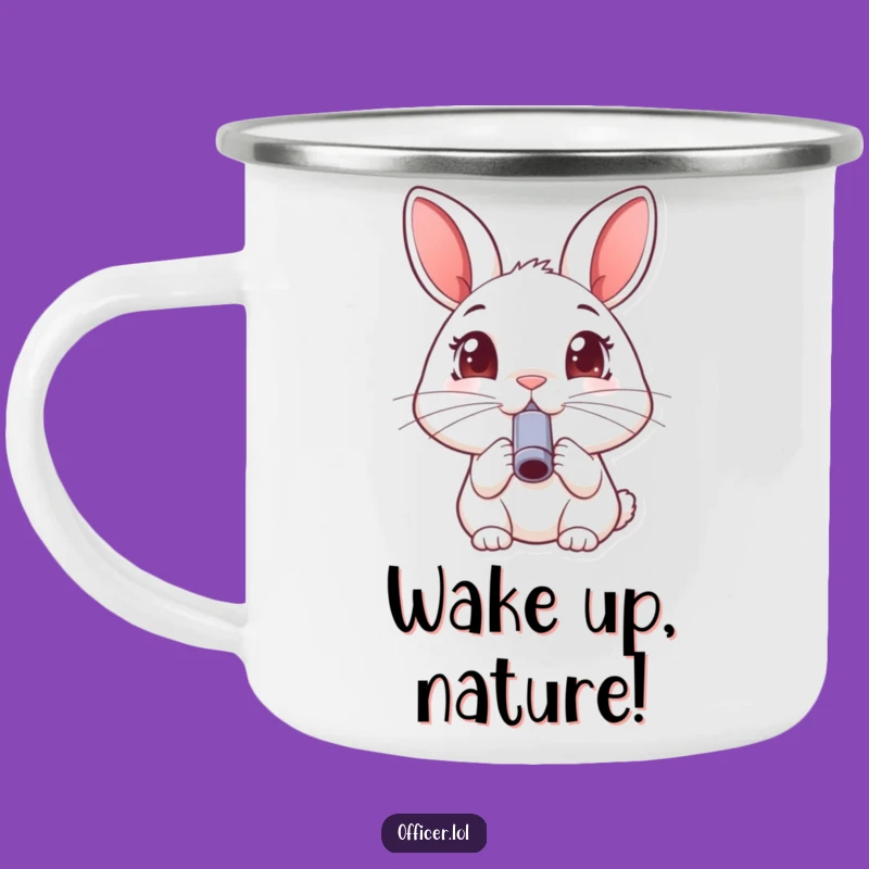 Funny Rabbit Whistle Camping Mug: Joyful Outdoor Signal Drinkware, Great Gift