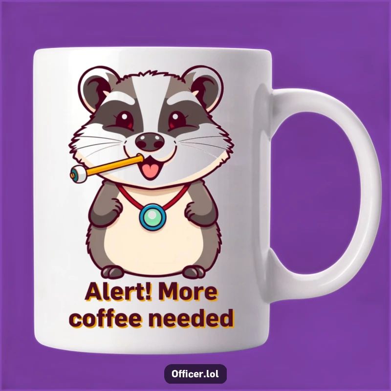 Funny Badger Whistle Mug: A Cheerful Officer for Your Morning Brew, Perfect Funny Gift!