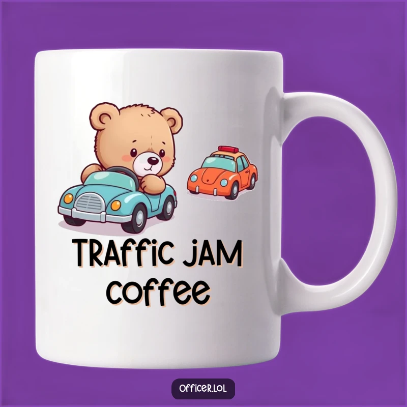 Funny Bear Cub Traffic Mug: Adorable Director Humor for Your Desk, Perfect Funny Gift
