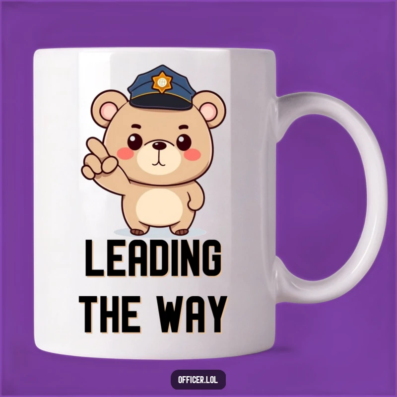 Funny Police Bear Mug: Determined Officer's Stern Smile is a Hilarious Gift for Law Lovers