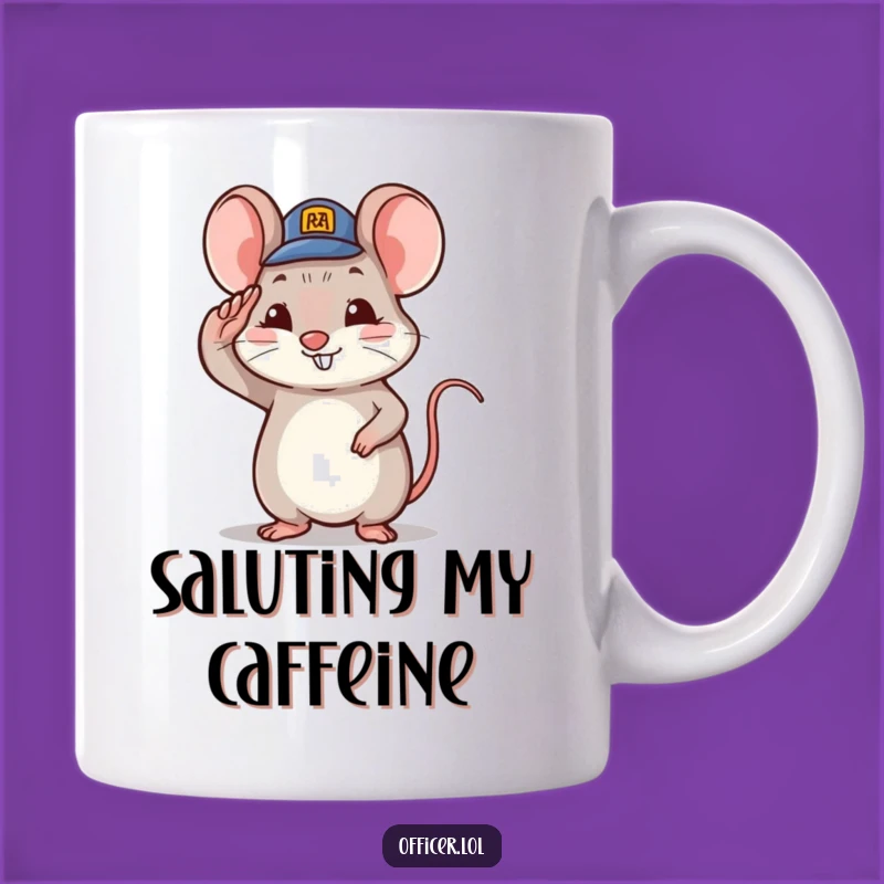 Funny Saluting Mouse Mug: Proud Character Design, Adorable Funny Gift