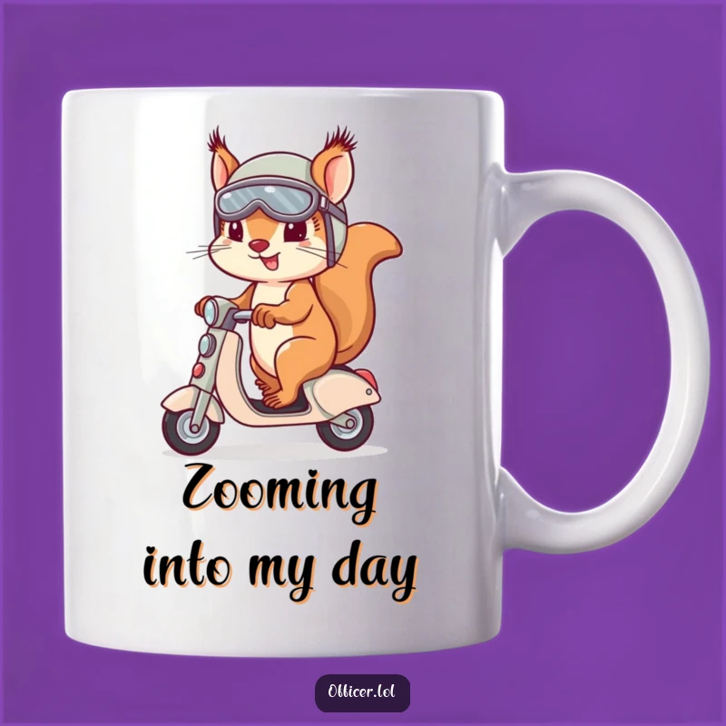 Funny Squirrel Scooter Mug - Determined Rider Gift