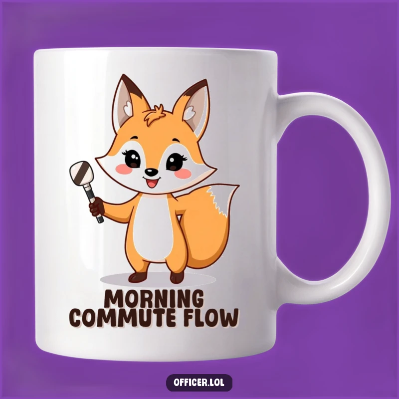 Funny Fox Traffic Director Mug: Confident Animal Control Gift for Humor Lovers