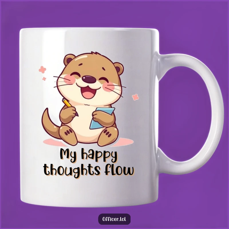 Funny Otter Note-Taking Mug: Joyful Otter Busy Writing, Perfect Gift