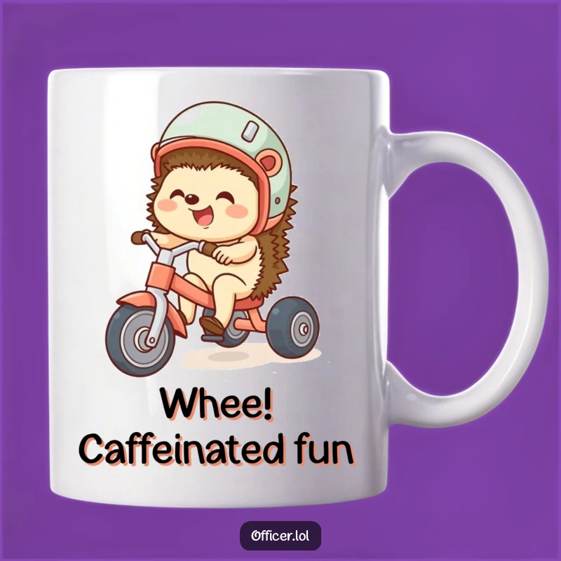 Funny Hedgehog Tricycle Mug: Adorable and Hilarious Gift for Joyful Souls
