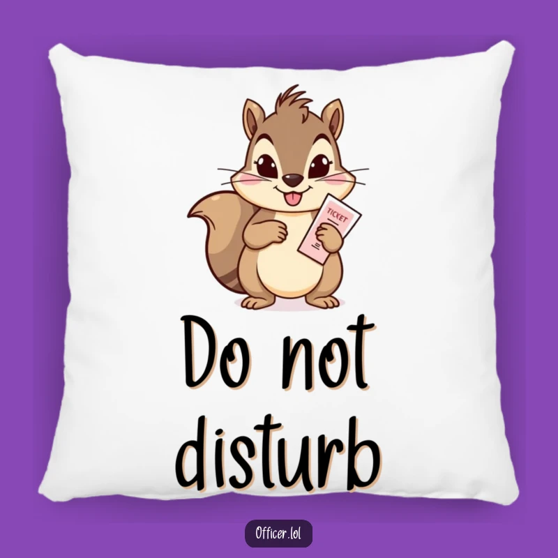Funny Squirrel Mischief Pillow: Cozy Comfort with a Playful Enforcement Vibe