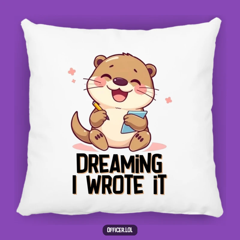 Funny Otter Note-Taking Pillow: Cozy Comfort for Productive Souls