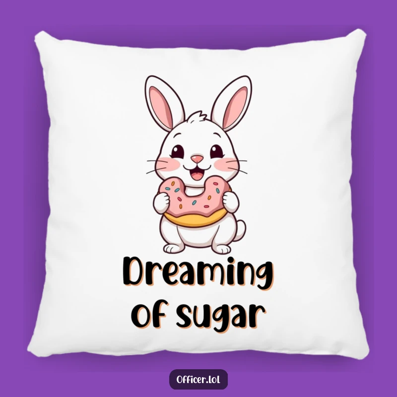 Funny Rabbit Donut Pillow: Snuggle Up with Sweet, Comical Joy!