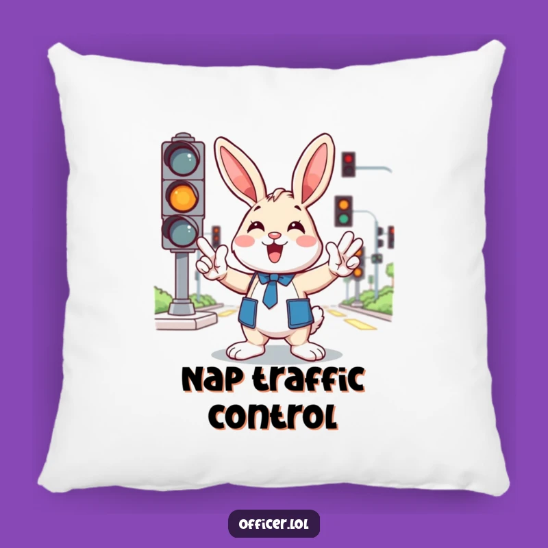 Funny Bunny Traffic Pillow: Add Softness, Comfort, and Humor with This Cheerful Design