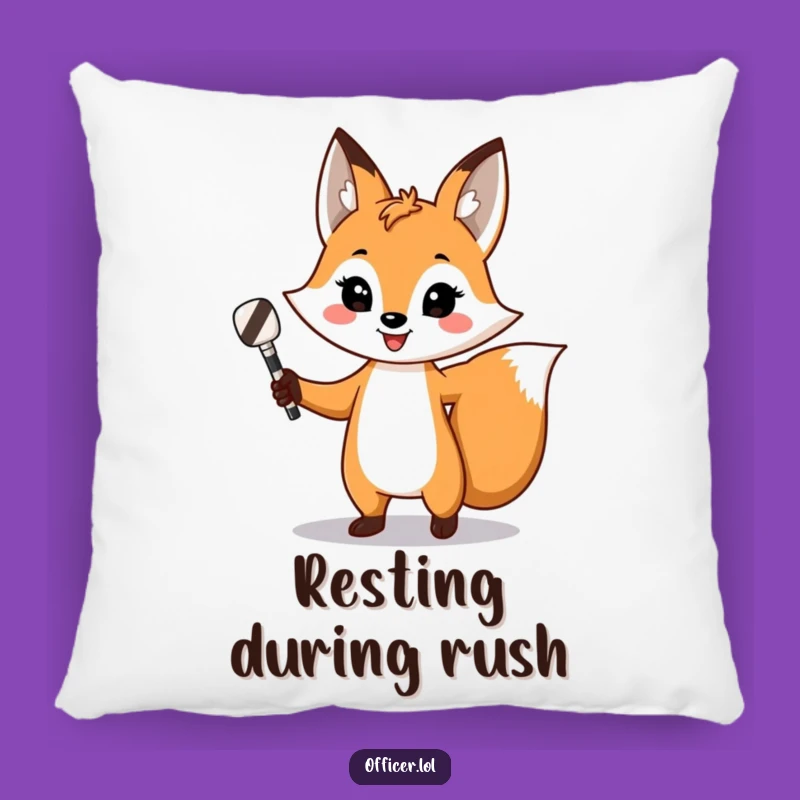 Funny Fox Traffic Director Pillow: Cozy Confident Cushion, Perfect Humorous Home Gift