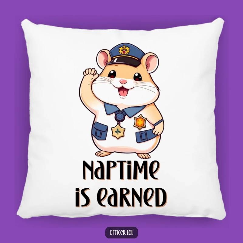 Funny Hamster Officer Pillow - Cozy Comfort with Adorable Law Enforcement Charm