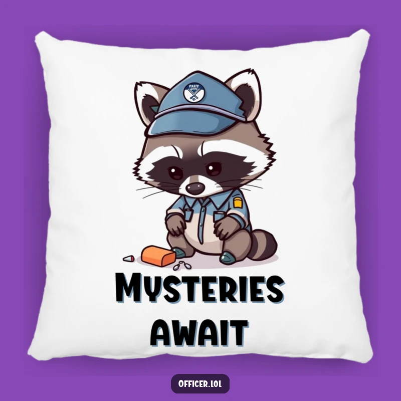 Funny Raccoon Officer Pillow - Cozy Comfort for Curious Investigators