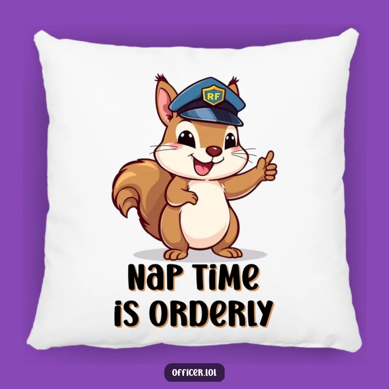 Funny Squirrel Traffic Pillow - Cozy & Humorous Accent for Order Lovers