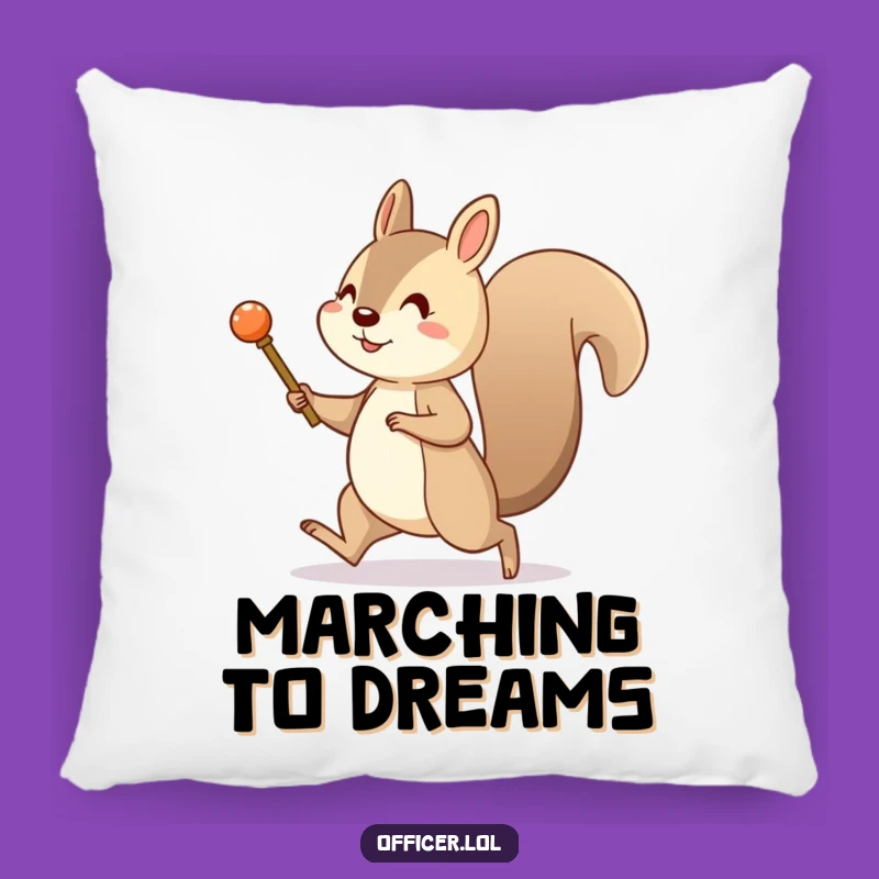 Funny Squirrel Marching Pillow: Cozy Baton Accent, Perfect Funny Gift