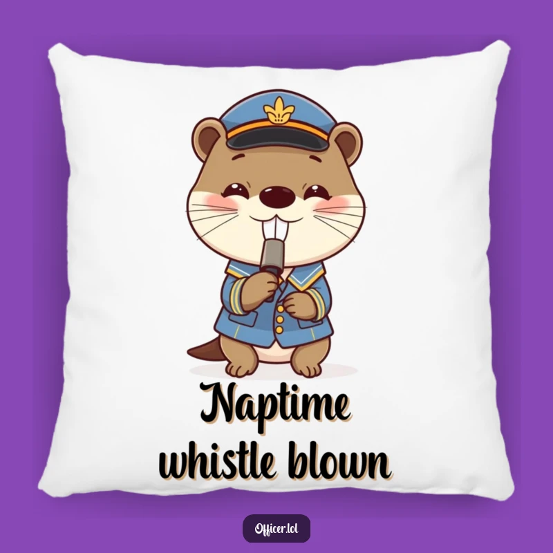 Funny Otter Pillow: Cozy Playful Uniformed Accent Pillow