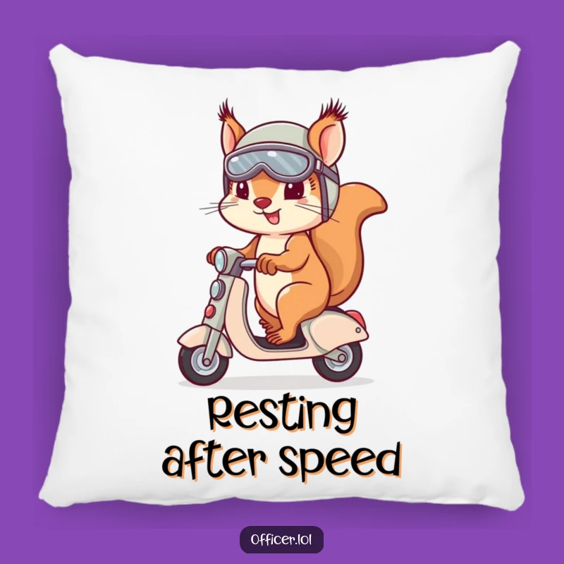 Funny Squirrel Pillow - Determined Rider Comfort Gift