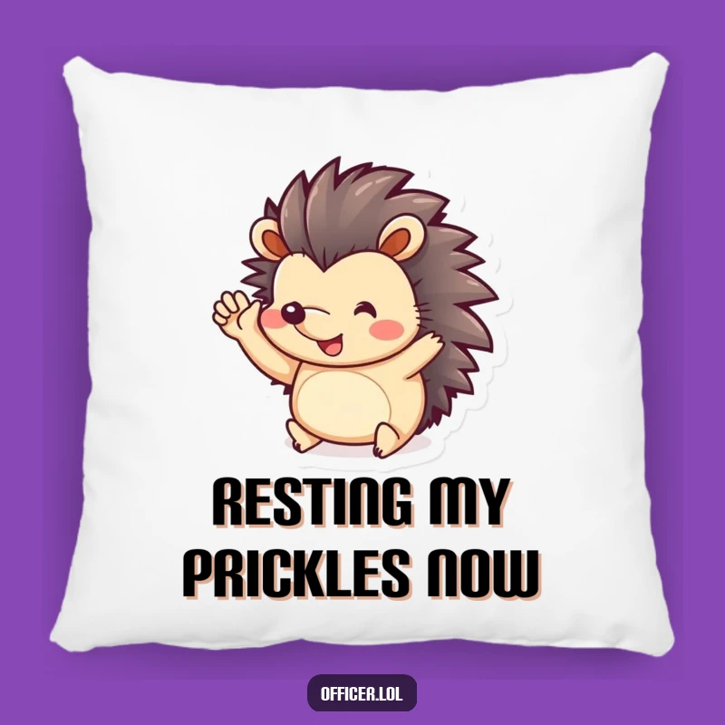 Funny Hedgehog Salute Pillow: Cozy Comfort with a Playful and Cheerful Touch