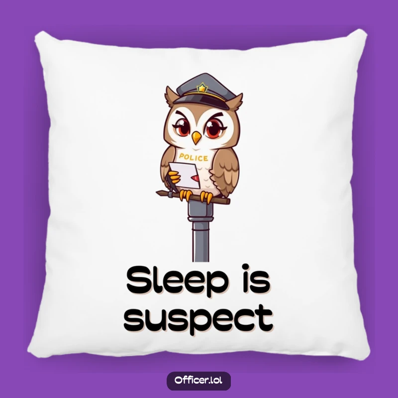 Funny Owl Officer Pillow - Cozy Comfort for Observant Souls & Night Owls