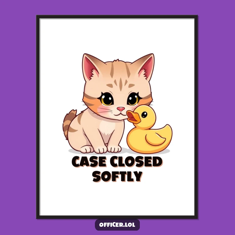 Funny Cat Detective Digital Art: Instant Curious Wall Decor, A Hilarious Gift Idea