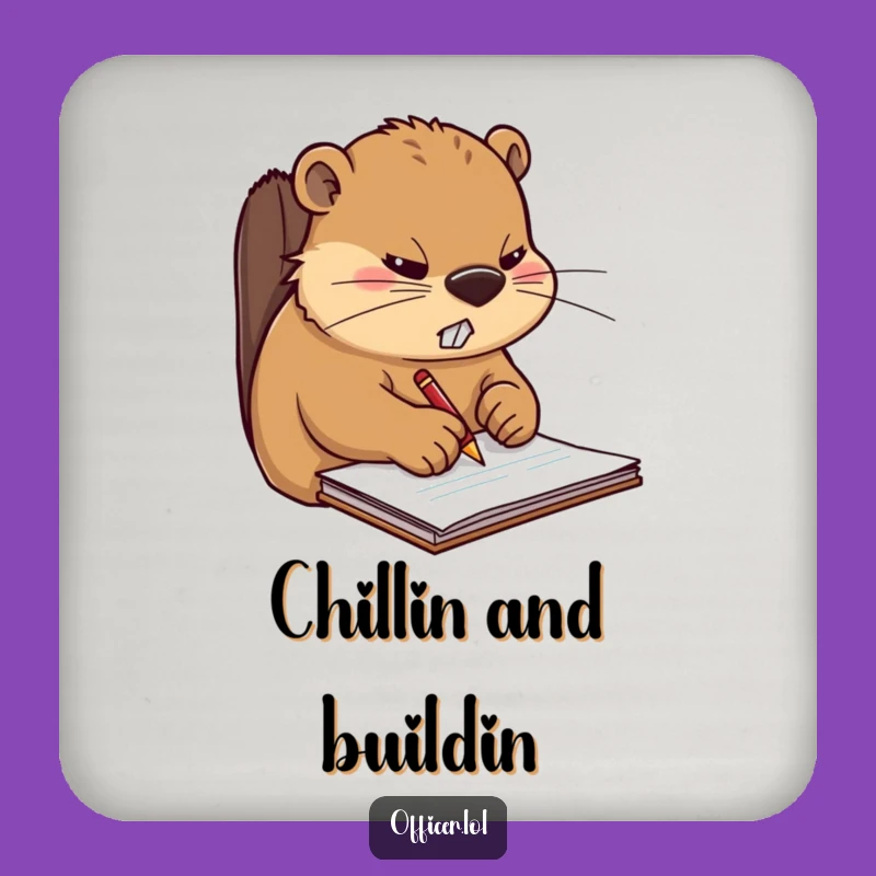 Funny Beaver Desk Coaster: Hilarious Protection for Your Workspace