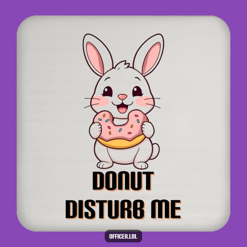 Funny Rabbit Donut Coasters: Protect Surfaces with Sweet Style!