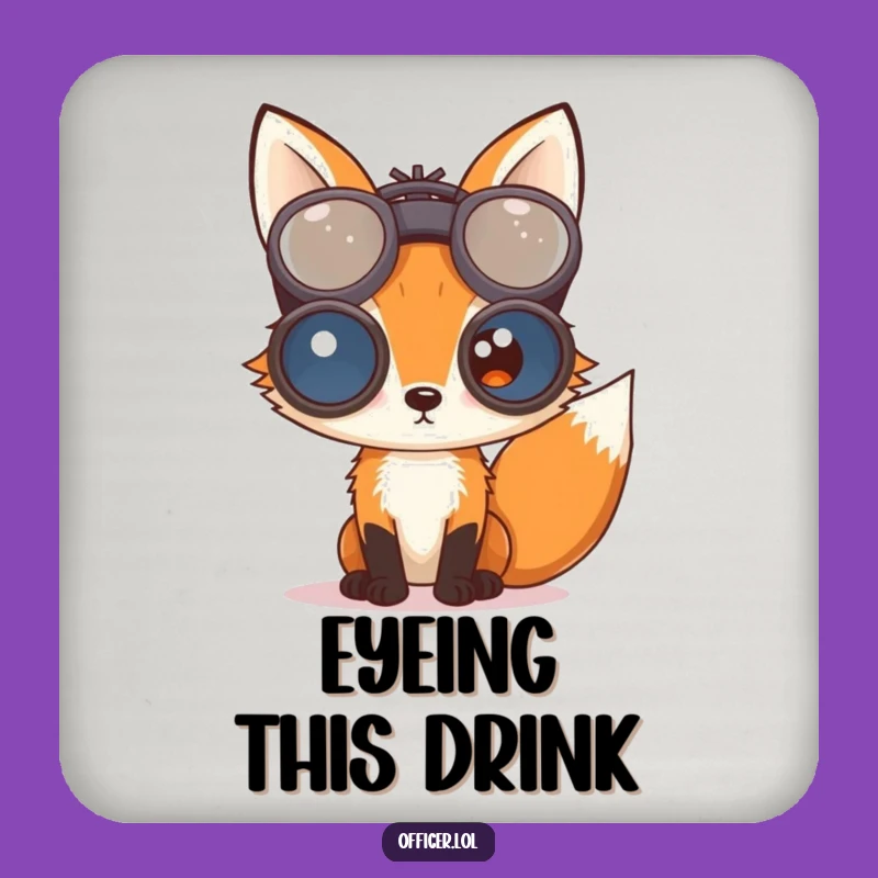 Funny Fox Coaster - Curious Explorer Drink Gift