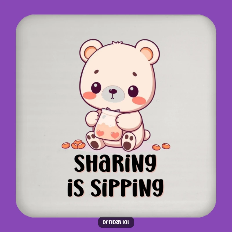 Funny Bear Cub Treat Coaster: Add Sweetness to Your Drinks