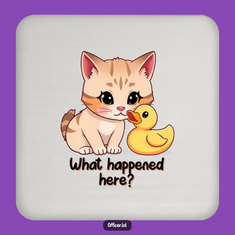 Funny Cat Interrogation Coaster: Protect Surfaces with This Hilarious Curious Design