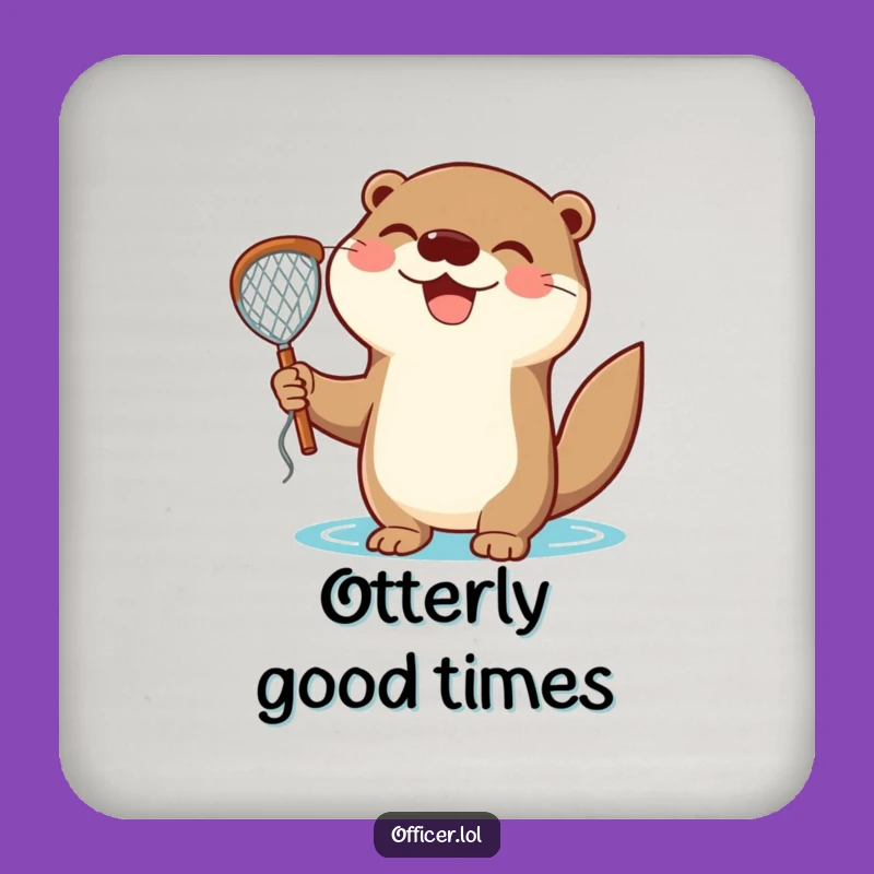 Funny Otter Catch Coaster: Protect Surfaces with Joyful Triumph