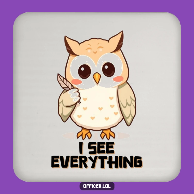 Funny Owl Clue Coaster: Hilarious Protection for Your Drink