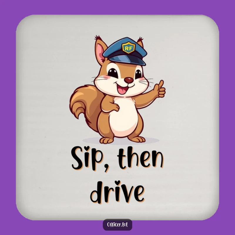 Funny Squirrel Traffic Coasters - Humorous Set for Organized Tables