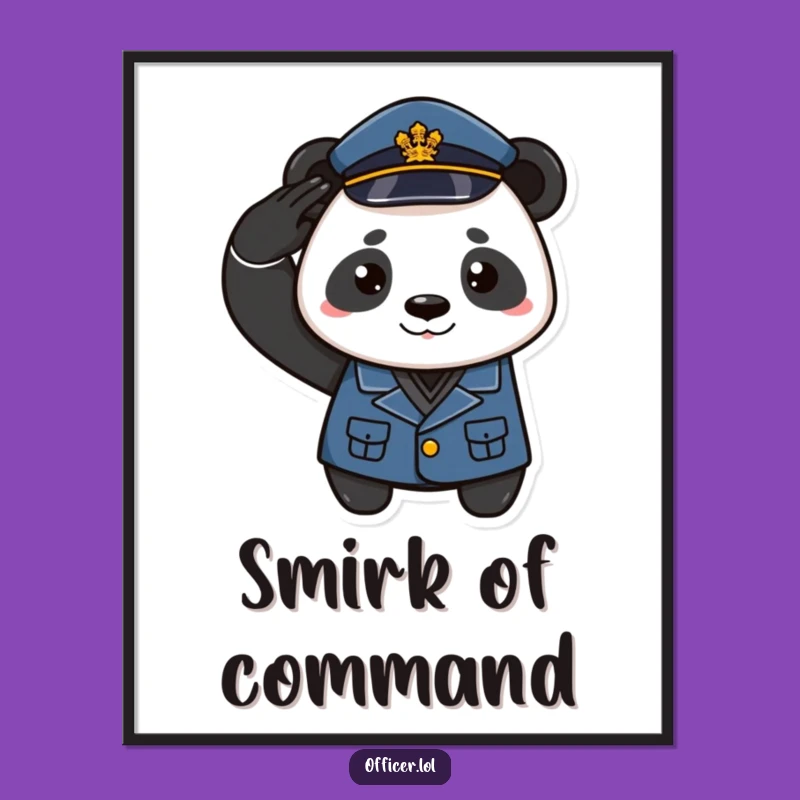 Funny Panda Salute Poster - Humorous Wall Art for Fans