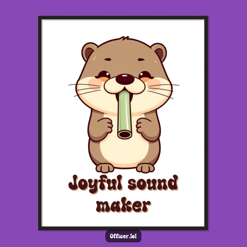 Funny Otter Whistle Poster - Whimsical Wall Art for Cheerful Spaces