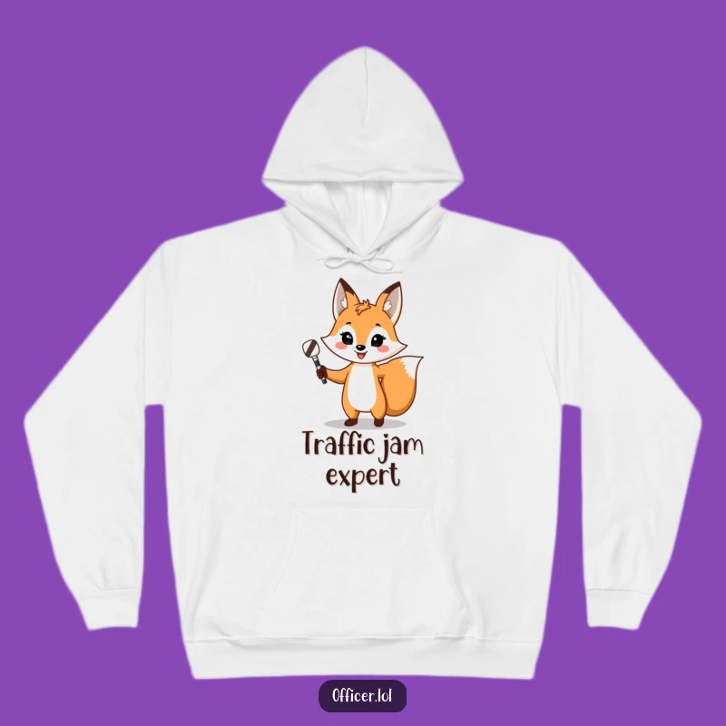 Funny Fox Traffic Director Hoodie: Cozy Confident Animal Control Sweatshirt, Great Gift