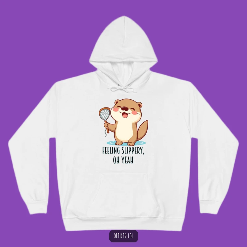 Funny Otter Catch Hoodie: Cozy Up with Joyful Triumph and Otter Vibes
