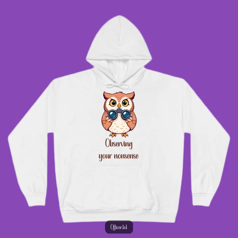 Funny Owl Binoculars Hoodie: Cozy Alert Bird Watching Sweatshirt, Great Gift